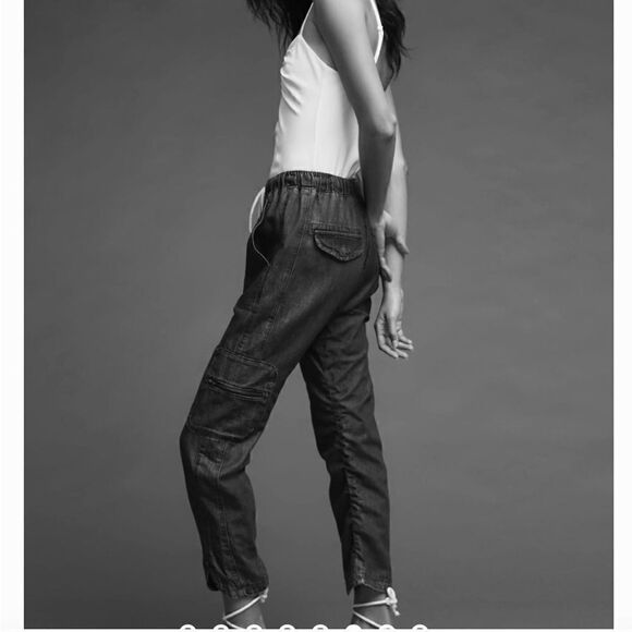 Pilcro Cottage Utility Jeans, Small, Tan. Anthropologie. Tie waist Casual, cozy! - Picture 9 of 16